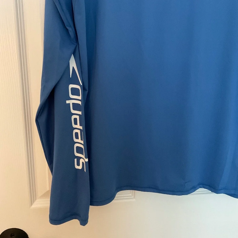 LADIES SPEEDO SWIM SHIRT W/RASH GUARD.  XL. UV PROTECTION. NWOT.  HAS ZIPPER. - Picture 5 of 7